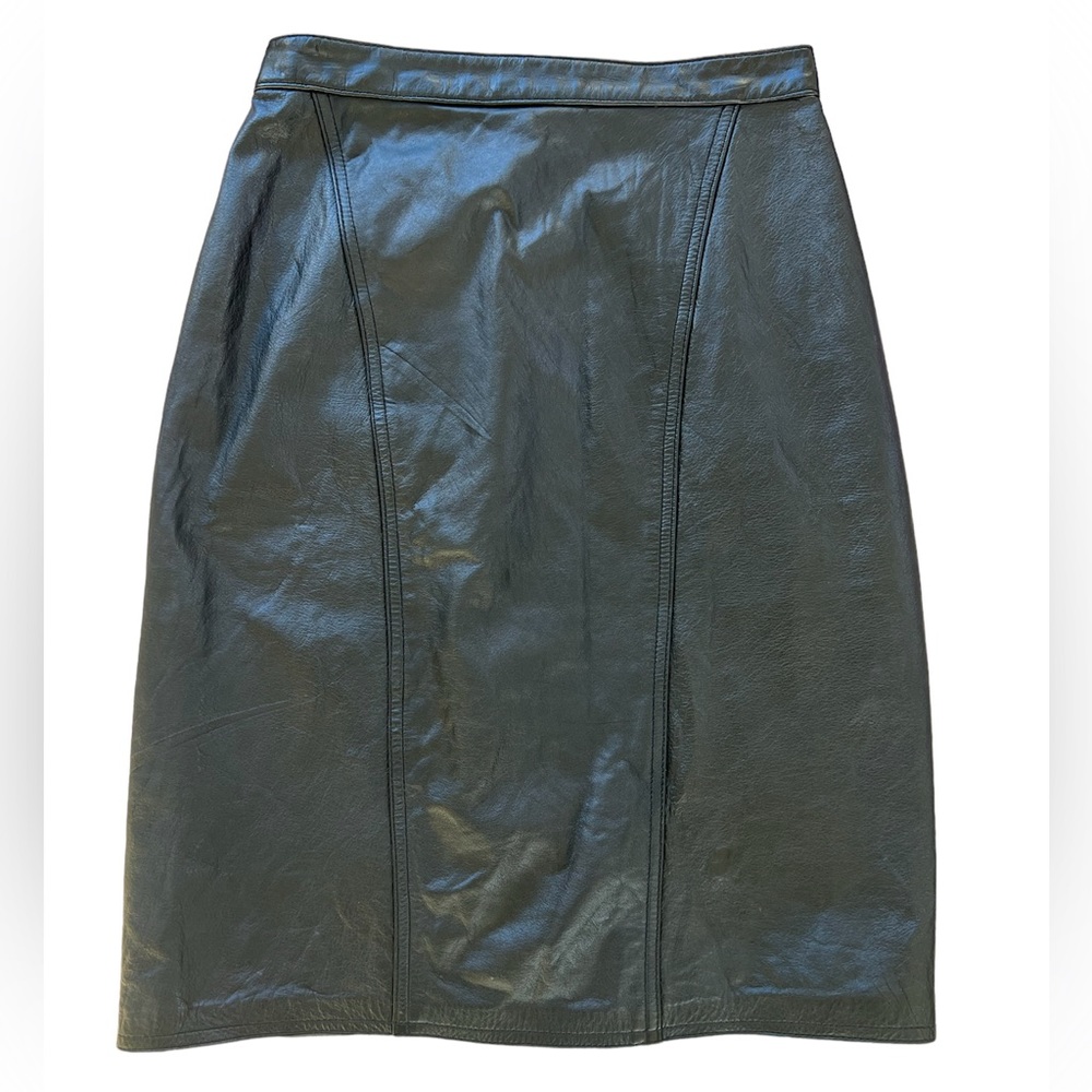 Sarah Taylor Vintage Black Leather Skirt